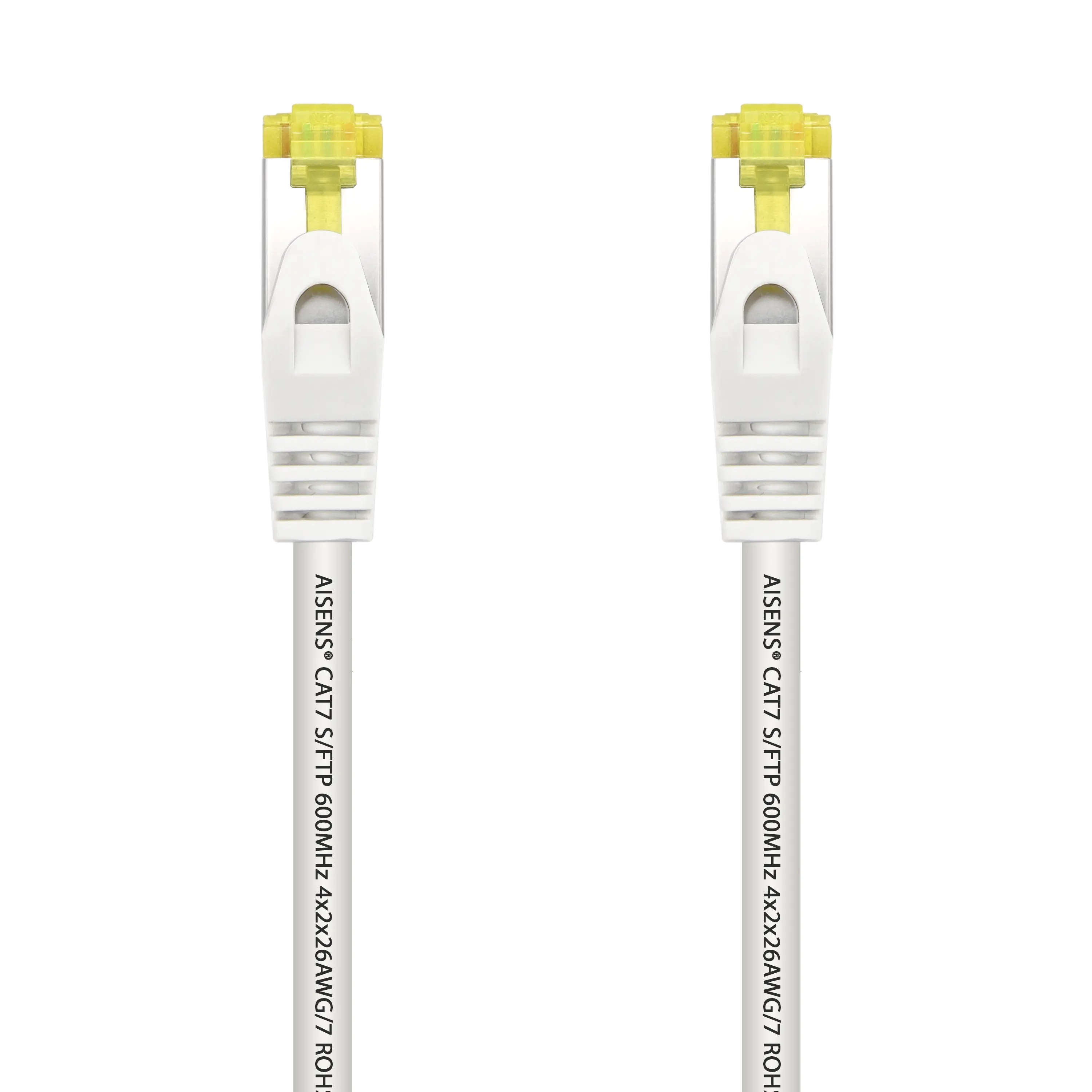 Aisens Cable de Red Latiguillo RJ45 LSZH Cat.7 600 MHz S/FTP PIMF AWG26 - 25cm - Color Blanco