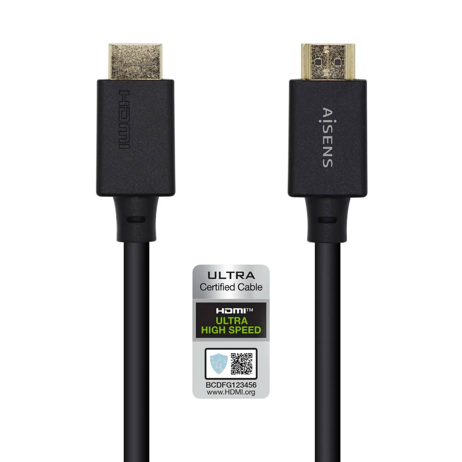 Aisens Cable HDMI V2.1 Certificado Ultra Alta Velocidad 8K@60Hz 48Gbps - A/M-A/M - 1.5m - Color Negr