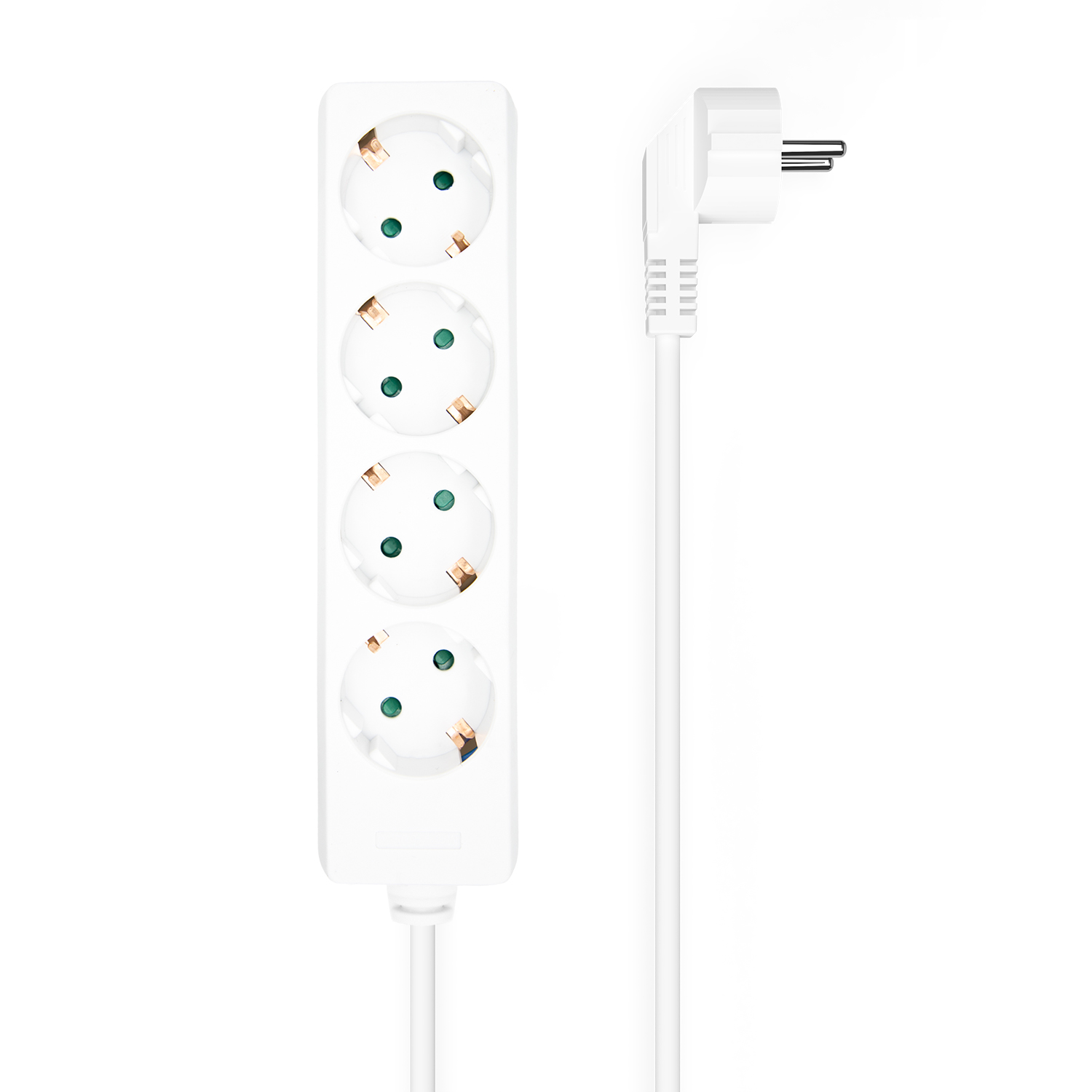 Aisens Regleta Multiple de 4 Tomas sin Interruptor con Cable 3�1.5mm2 - 1.4m - Color Blanco