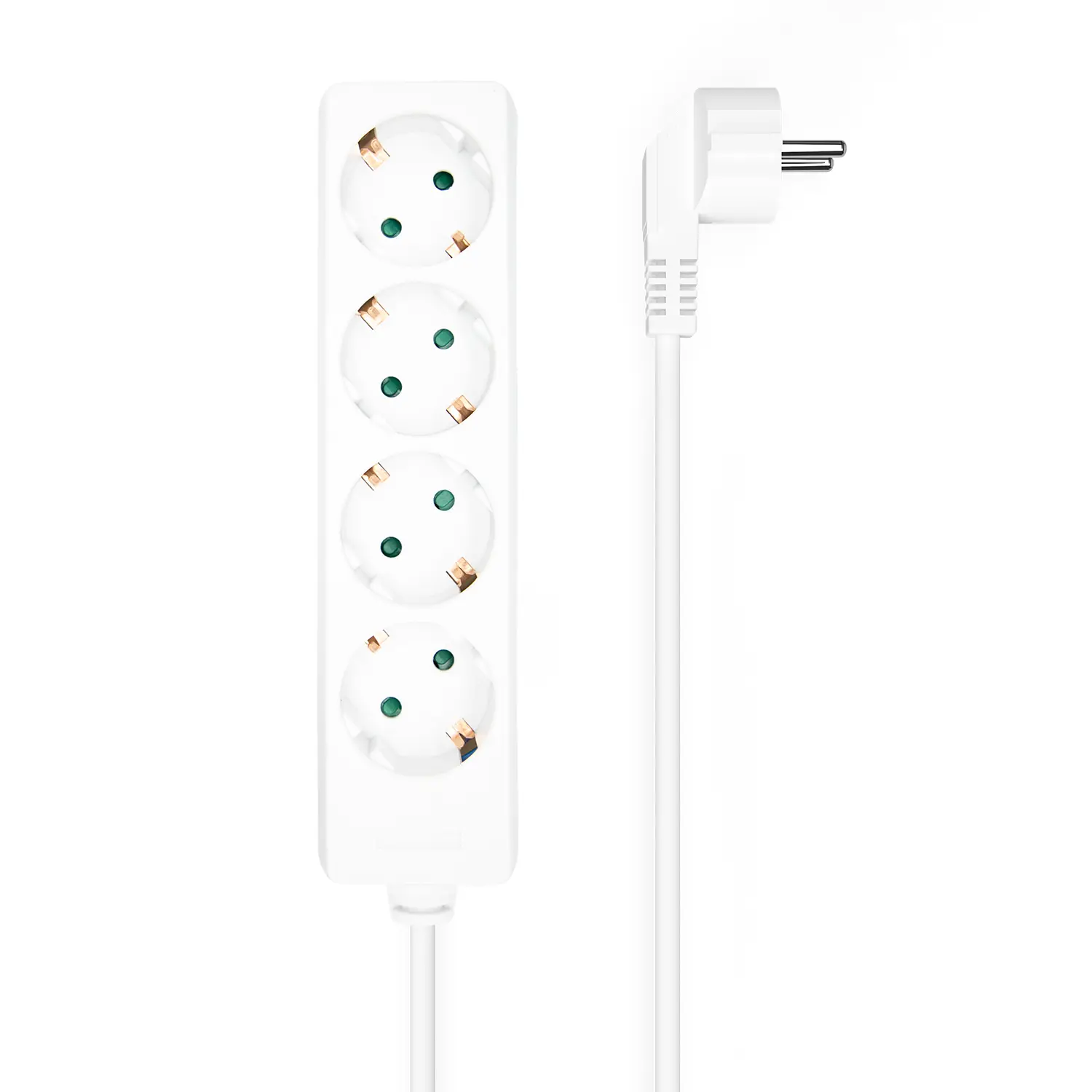 Aisens Regleta Multiple de 4 Tomas sin Interruptor con Cable 3�1.5mm2 - 1.4m - Color Blanco