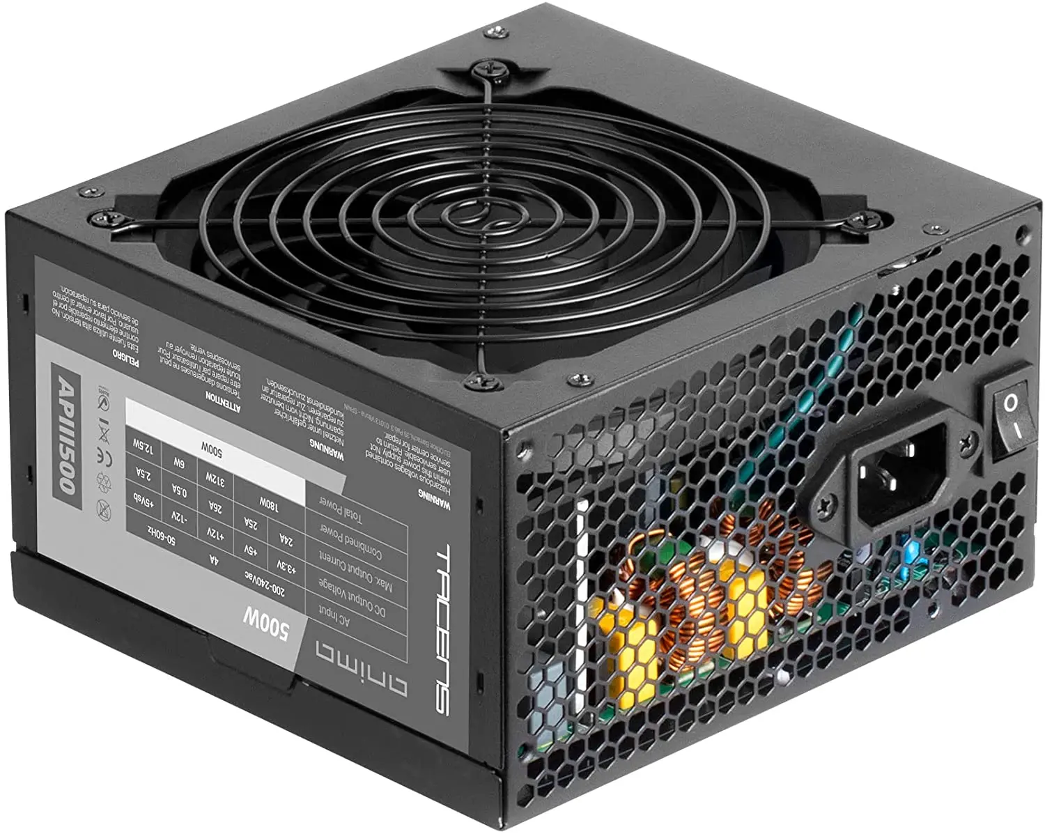 Tacens Anima APIII500 Fuente de Alimentacion 500W ATX - Eficiencia Bronze del 85% - Ventilador 120mm